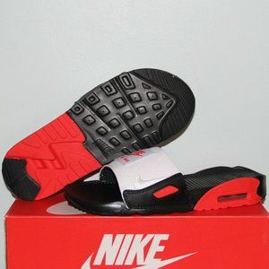 Nike Air Max 90 Slides Chile Red Womens 7 Sandals CT5241-003 White Black Slide